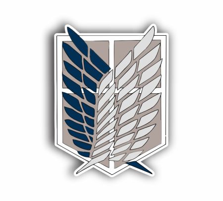 Attack On Titan Survey Corps Logo Sticker Mockup