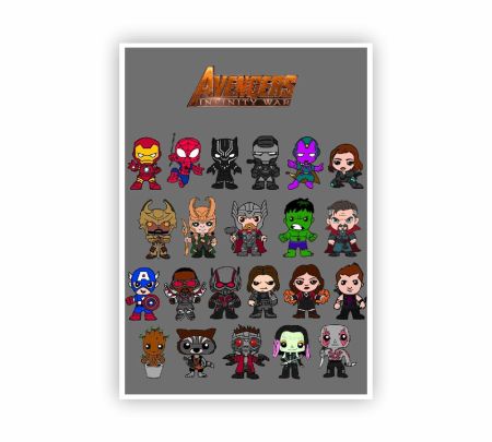 Avengers Infinity War – Chibi Heroes Poster Mockup