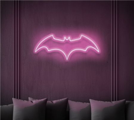 Bat Neon Signs Baby Pink