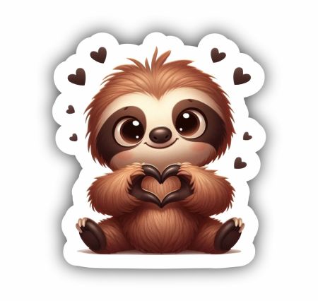 Baby Sloth Sticker Mockup