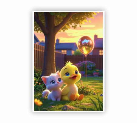 Balloon Wishes and Furry Friends Poster Mockup