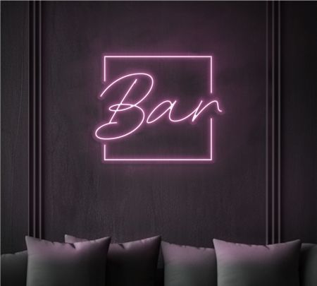 Bar Neon Signs Baby Pink