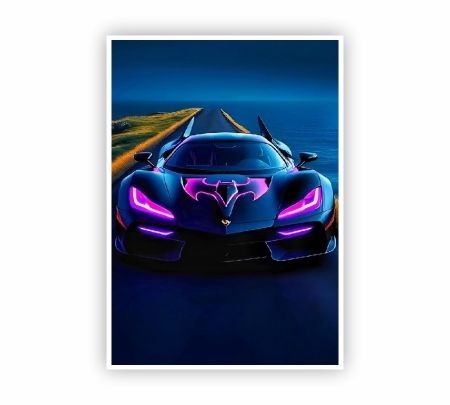Batman Car Poster Mockup