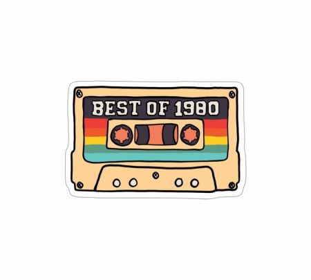 Retro Cassette Sticker Mockup