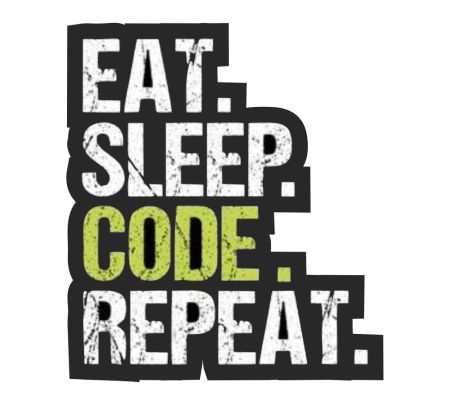 Eat Sleep Code Repeat Sticker Mockup
