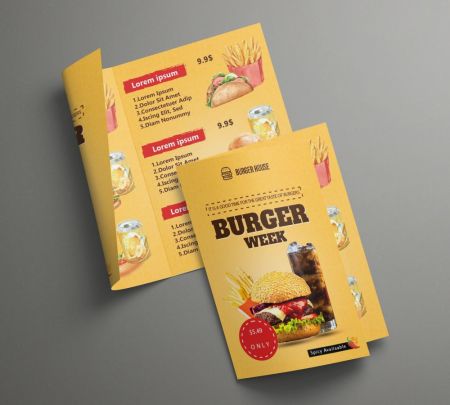 Bi-Fold Menu Cards Mockup