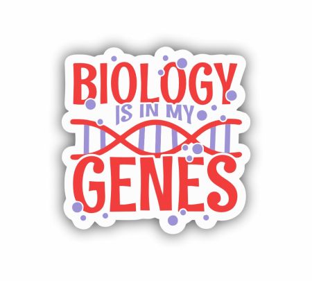 Biology Is In My Genes Sticker Mockup