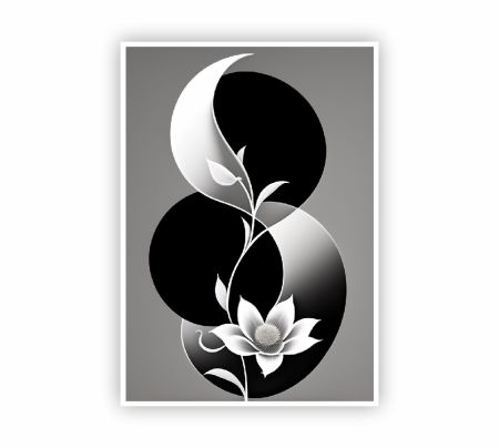 Black and White Blossom Poster Mockup