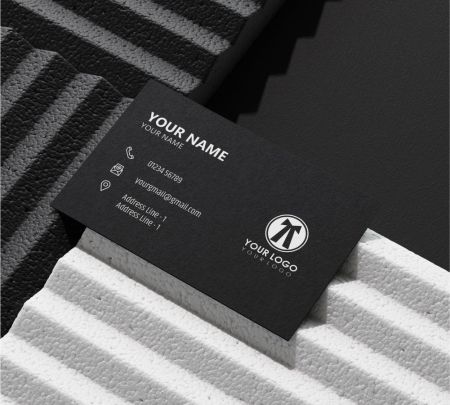 Black and White Visiting Card Mockup