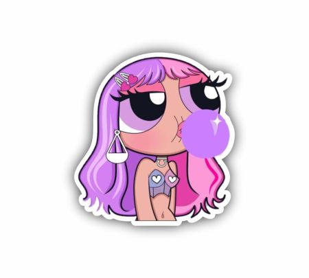 Blossom Powerpuff Girls Sticker Mockup