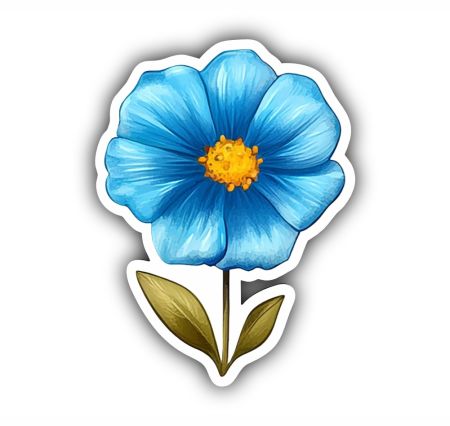 Blue Lily Flower Sticker