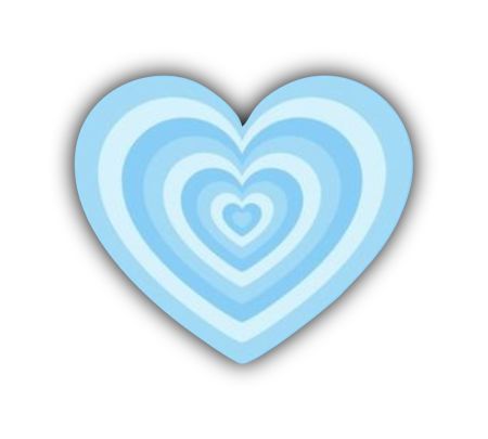 Blue Wave Heart Aesthetic Sticker