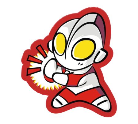 Chibi Ultra Man Sticker Mockup