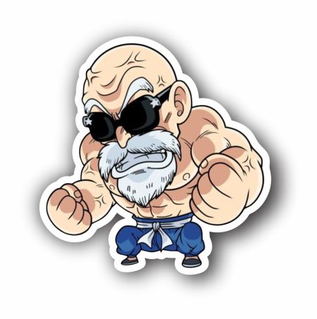 Body Builder Master Roshi Sticker Mockup