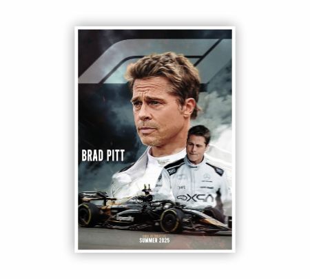 Brad Pitt F1 Racing Movie Poster Mockup
