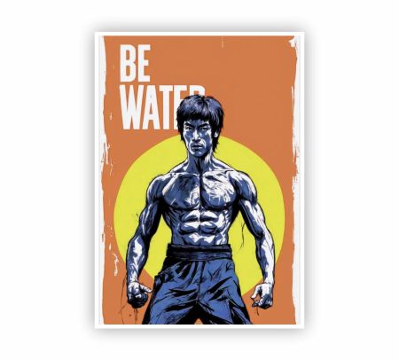 Bruce Lee Be Water Poster Mockup