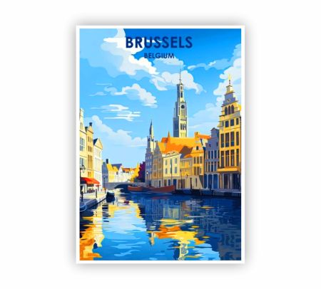 Brussels Belgium Poster Mockup