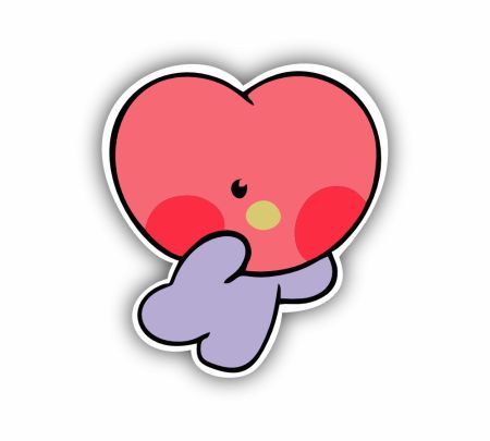 BT21 Tata Heart Sticker Mockup