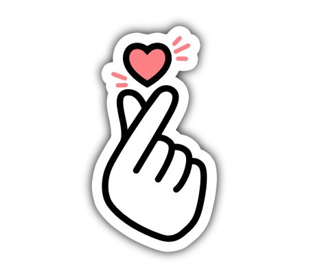 BTS Love Sign Sticker Mockup