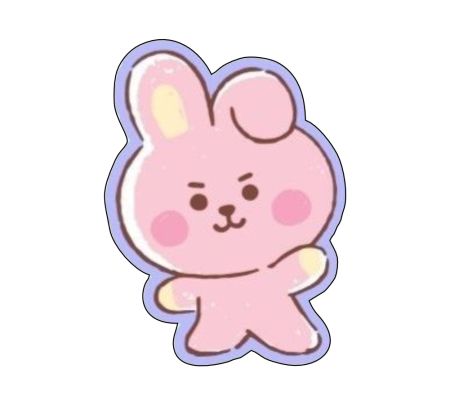 Bunny BTS Sticker Mockup