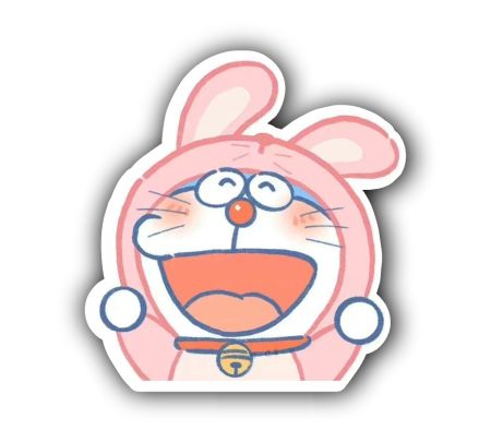 Bunny Doreamon Sticker Mockup