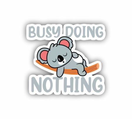 Busy Doing Nothing Sticker Mockup