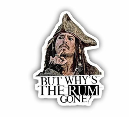 But Why Is The Rum Gone Sticker Mockup