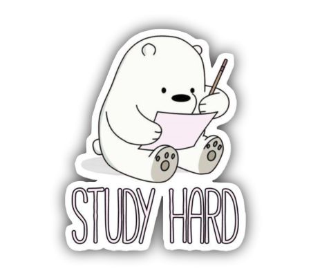 Study Hard Sticker Mockup