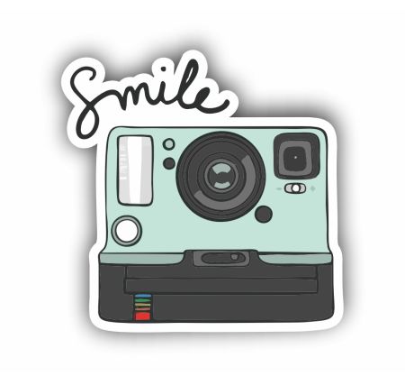 Camera Smile Sticker Mockup