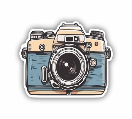 Camera 01 Sticker Mockup