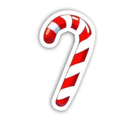 Candy Cane Christmas Sticker Mockup