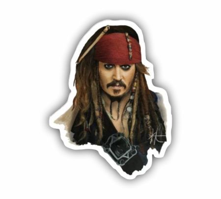 Captain Jack Sparrow Sticker Mockup