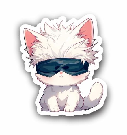 Cat gojo Sticker Mockup