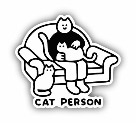 Cat Person Sticker Mockup