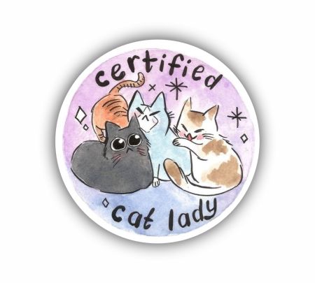Certified Cat Lady Sticker Mockup
