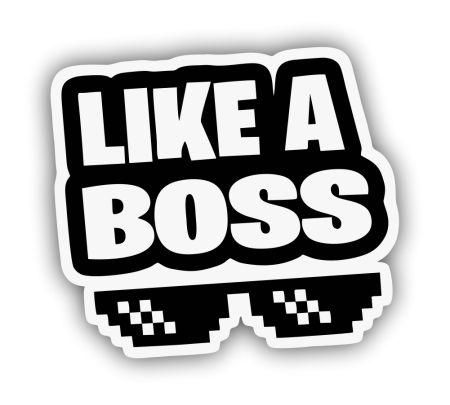 Like A Boss Sticker Mockup