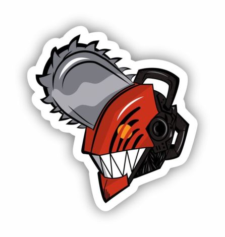 Chainsaw Man Head Sticker Mockup