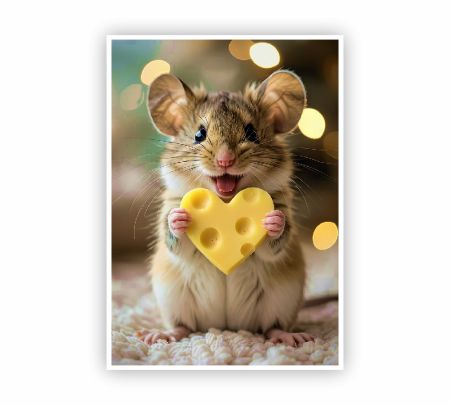 Cheesy Love Mouse Poster Mockup