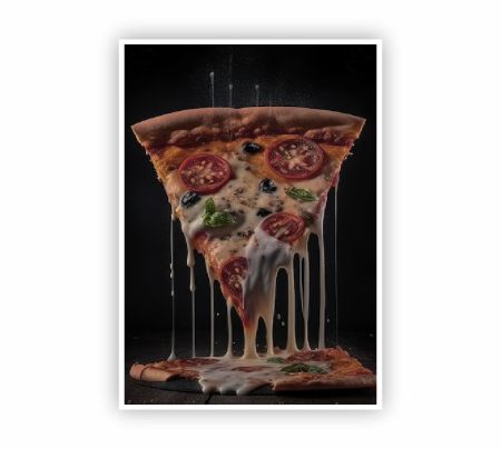 Cheesy Pizza Slice Poster Mockup