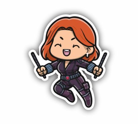 Chibi Black Widow Sticker