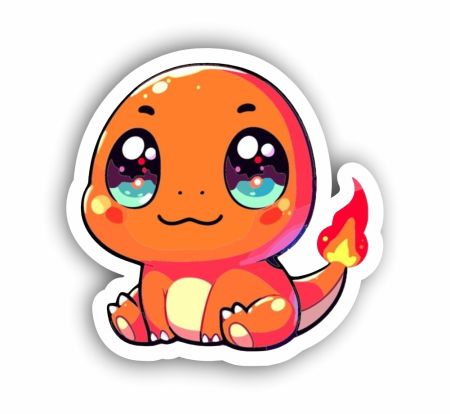 Chibi Charmander Sticker Mockup