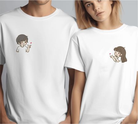 Chibi Cute Couple T-shirts 01