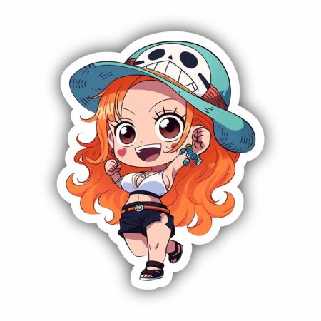 Chibi Cute Nami Sticker Mockup