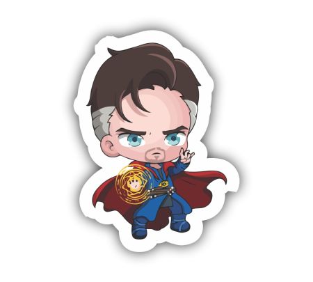 Chibi Dr Strange Sticker Mockup