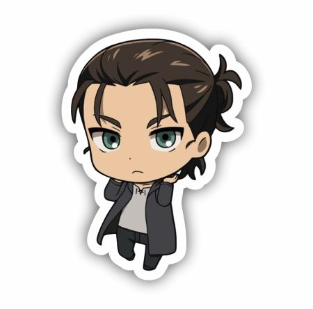 Chibi Eren Yager Sticker Mockup