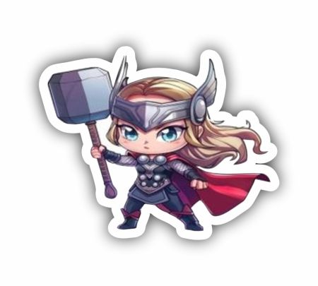 Chibi Female Thor Sticker
