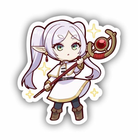 Chibi Frieren Sticker Mockup