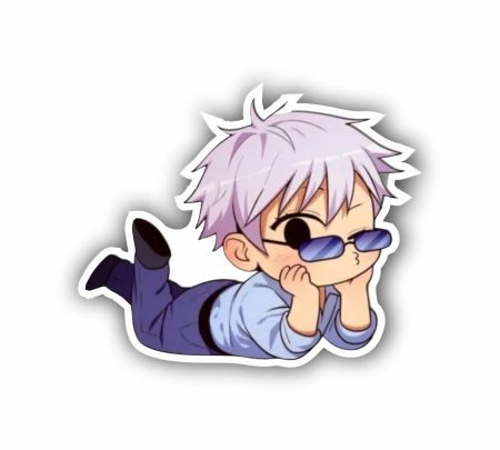 Chibi Gojo Satoru In Glasses Sticker Mockup