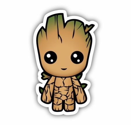 Chibi Groot Sticker Mockup