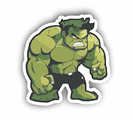 Chibi Hulk Sticker Mockup